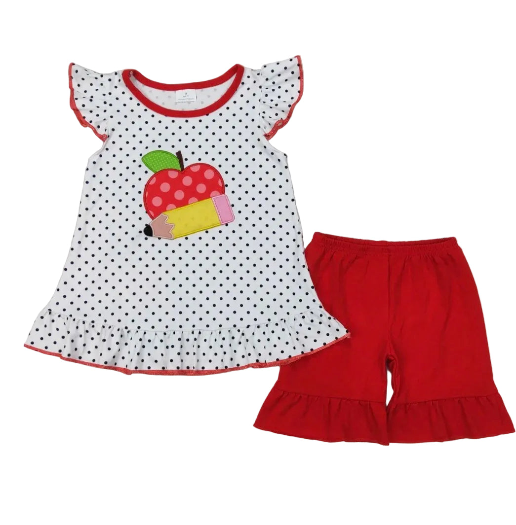 Apple & Pencil Short Set