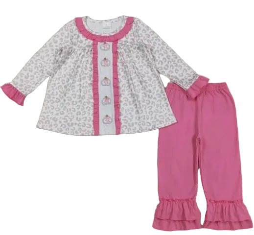 Pink Pumpkin & Leopard Pant Set