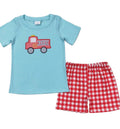 Firetruck Plaid Short Set