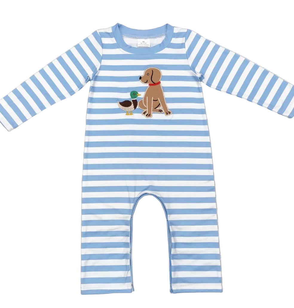 Dog & Duck Striped Outfit