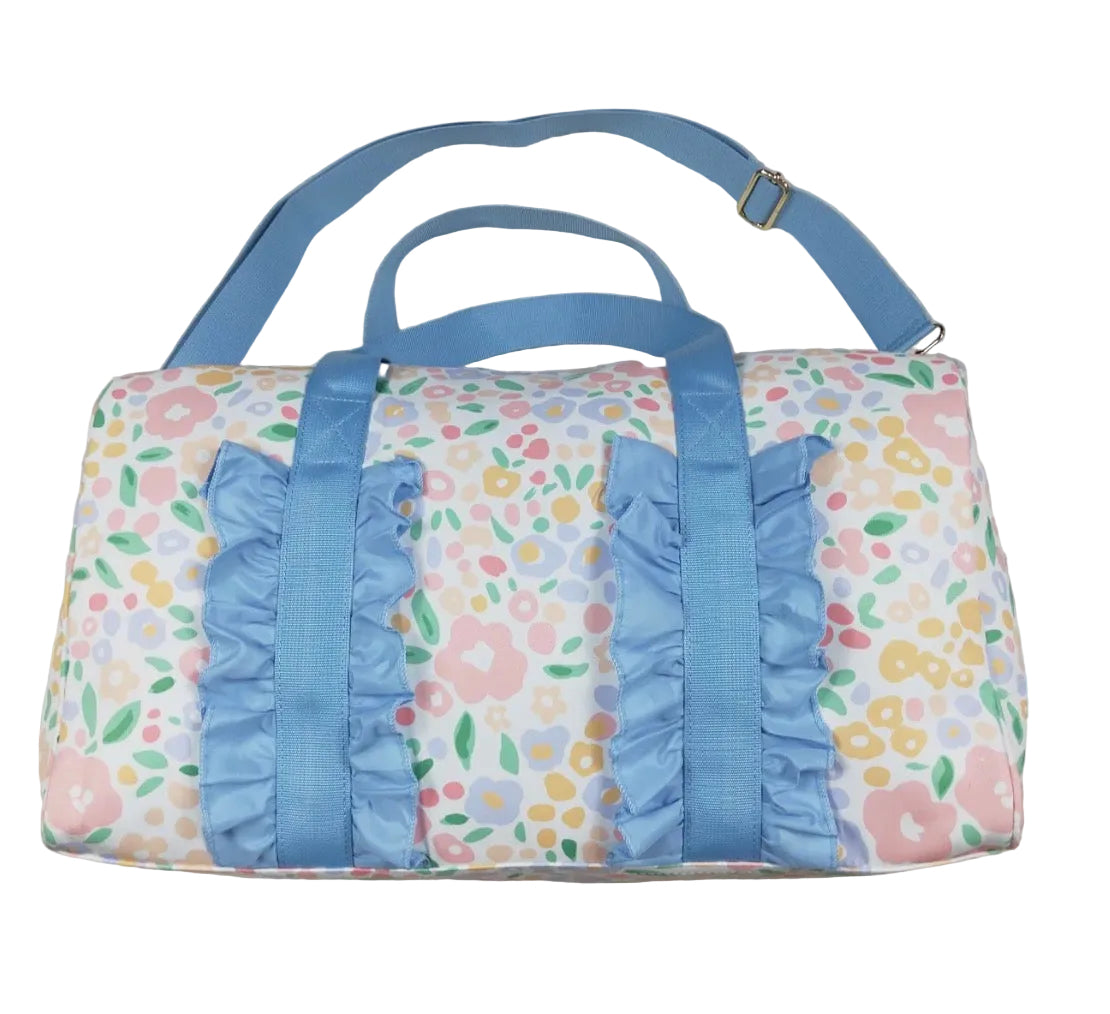Floral Duffle Bag (Blue)