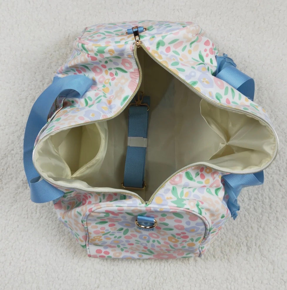 Floral Duffle Bag (Blue)