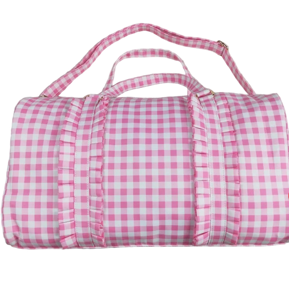 Pink Gingham Duffle Bag