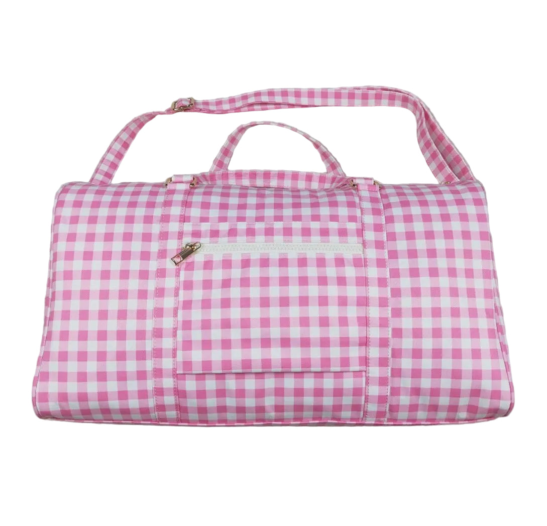 Pink Gingham Duffle Bag