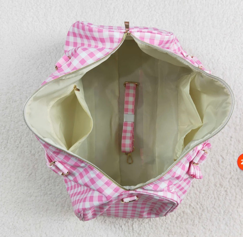 Pink Gingham Duffle Bag