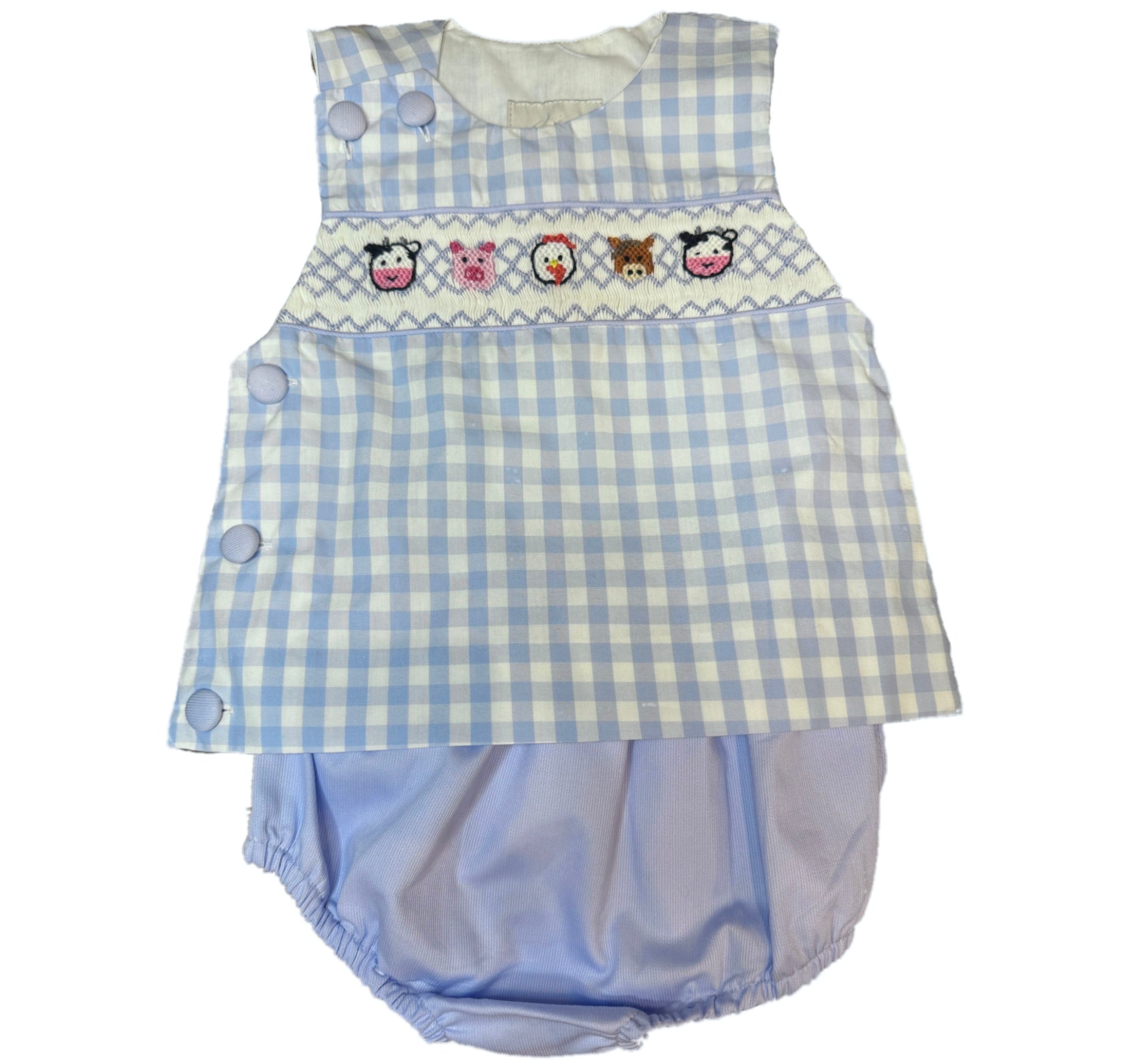Farm Animal Smocked Diaper Cover Set