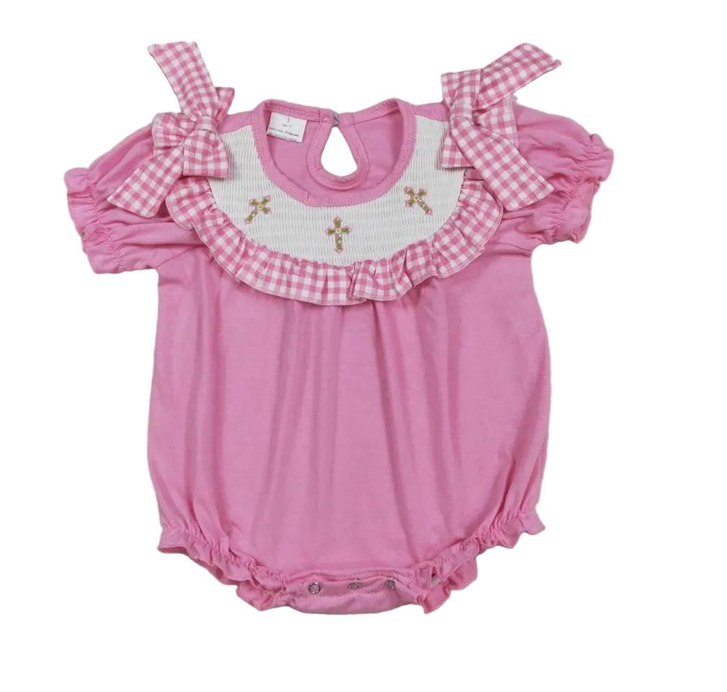 Pink Gingham Cross Bubble