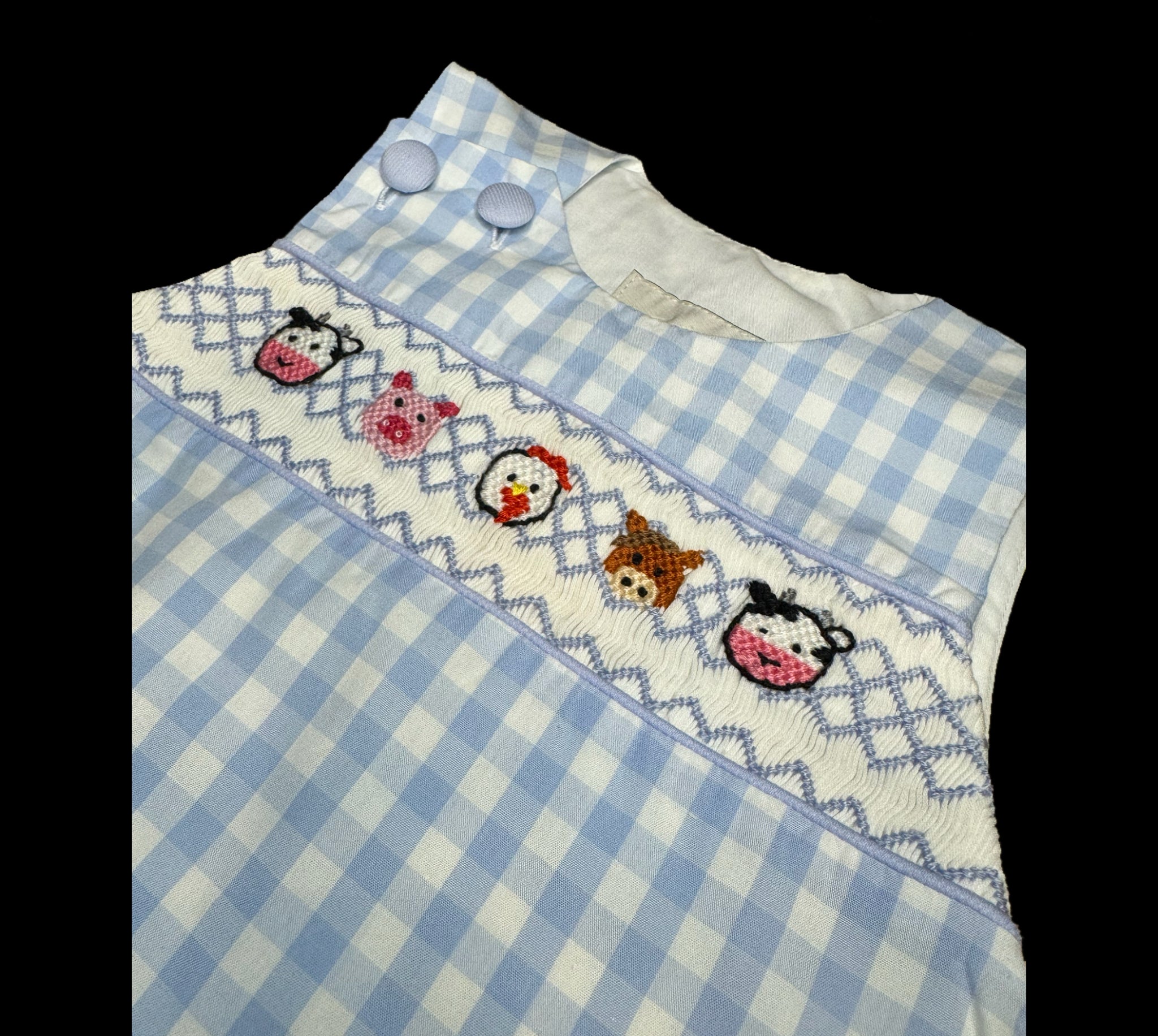 Farm Animal Smocked Diaper Cover Set