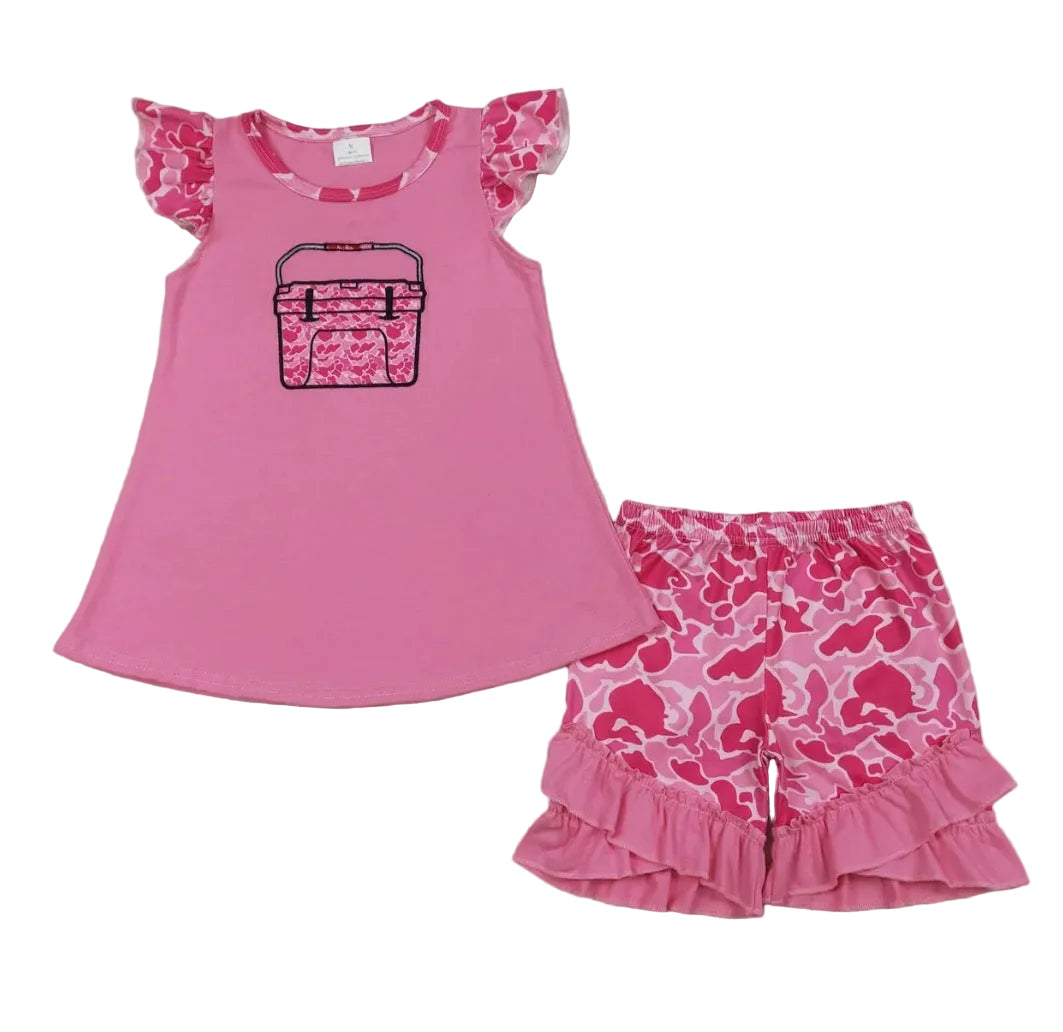 Cooler Pink Camo Short Set