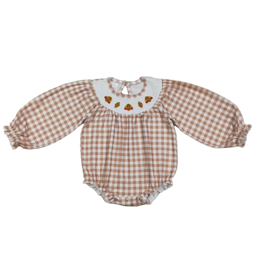 Plaid Turkey Romper