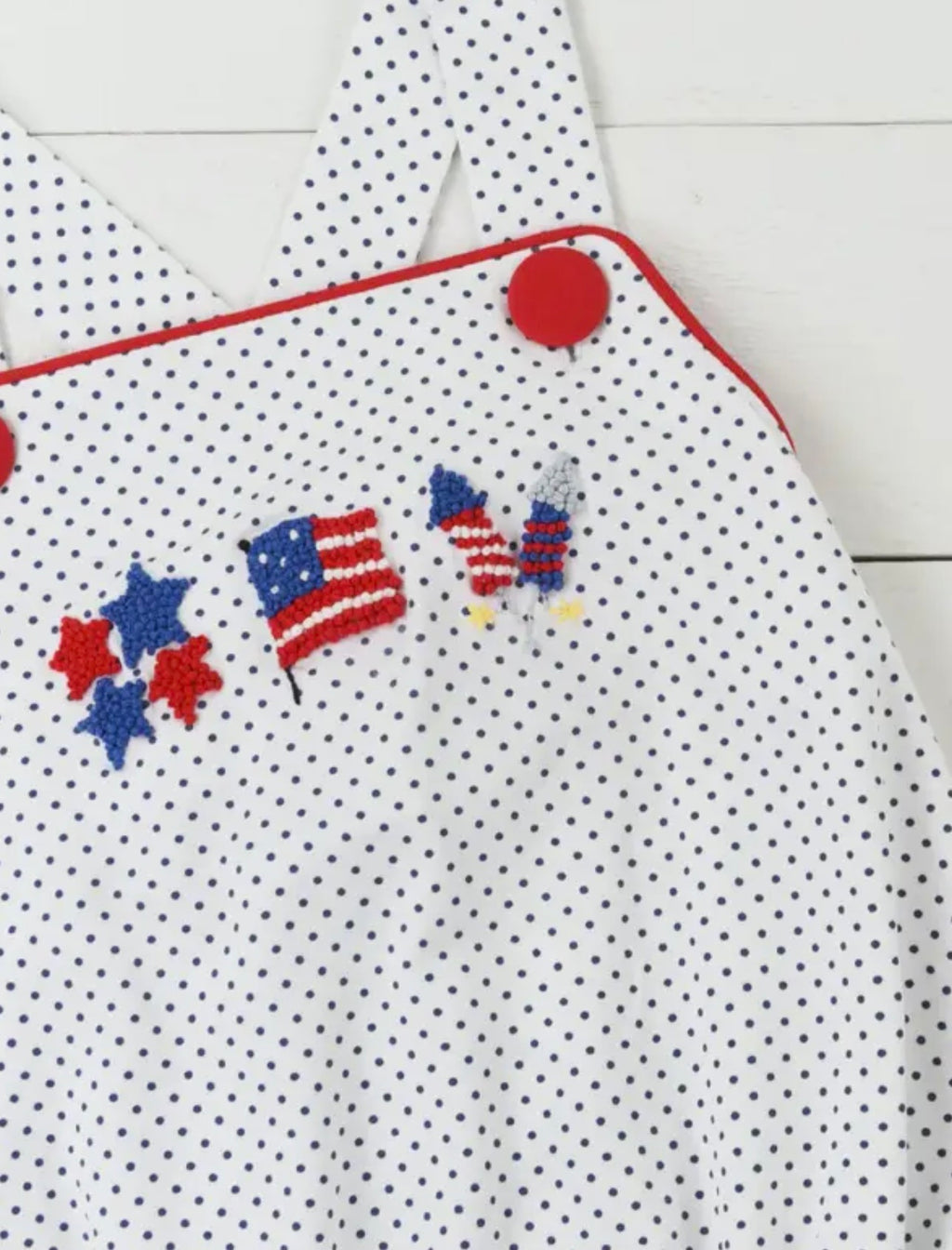 Southern Taters French Knot 4th of July Boy Bubble