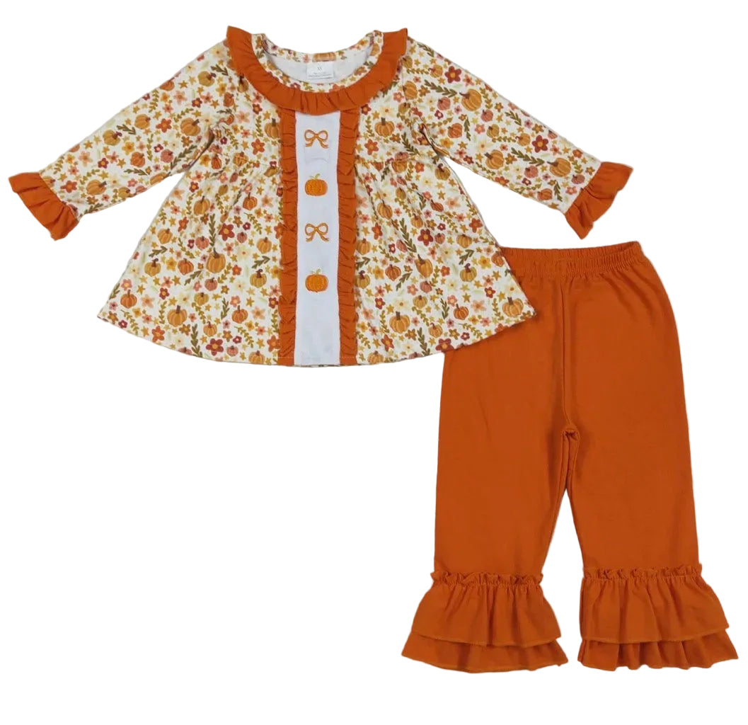 Pumpkin & Bows Pant Set