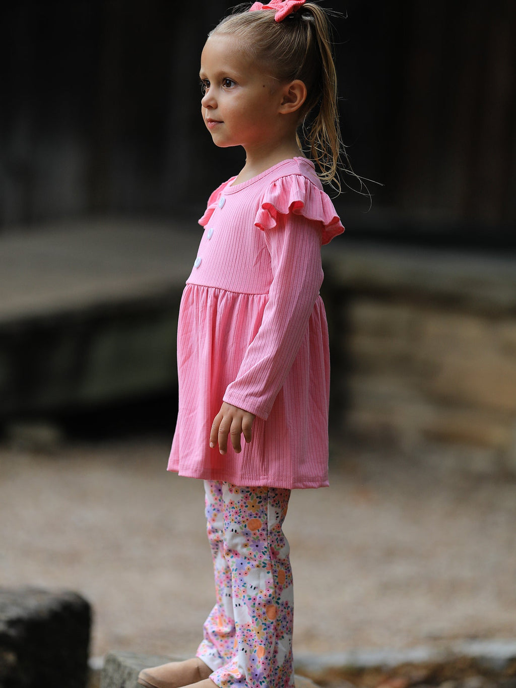 Halloween Ghost Girls Bell Bottom Pant Set Ruffle