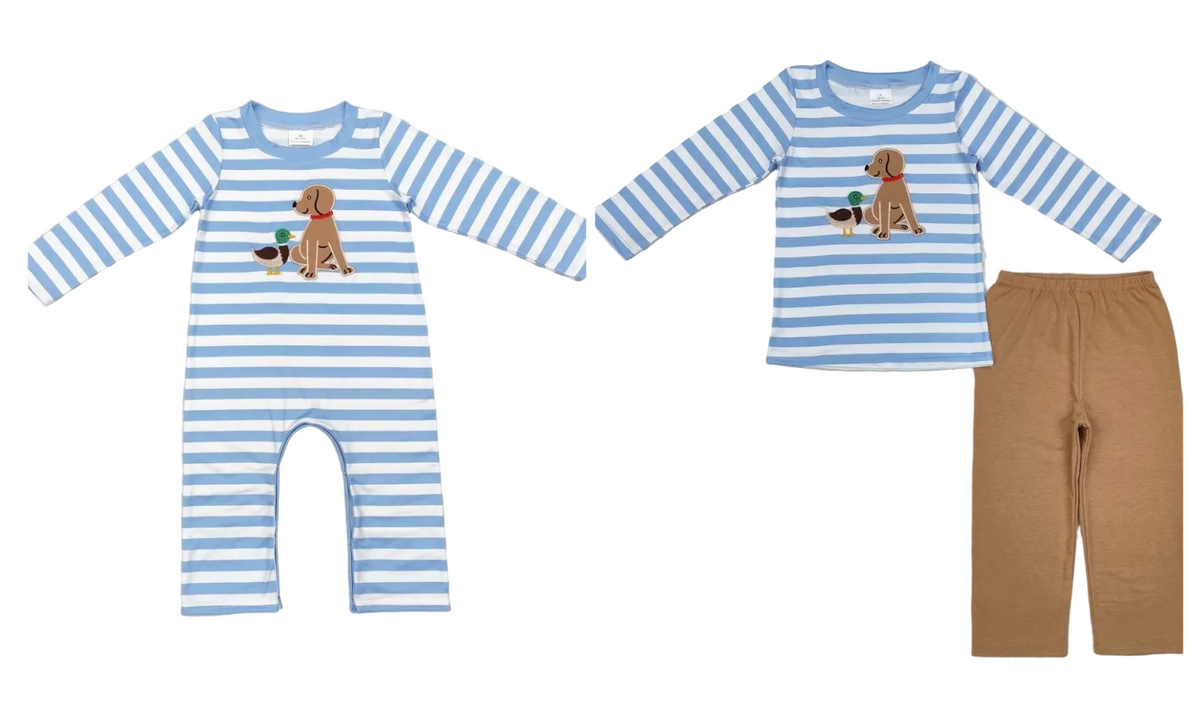 Dog & Duck Striped Outfit